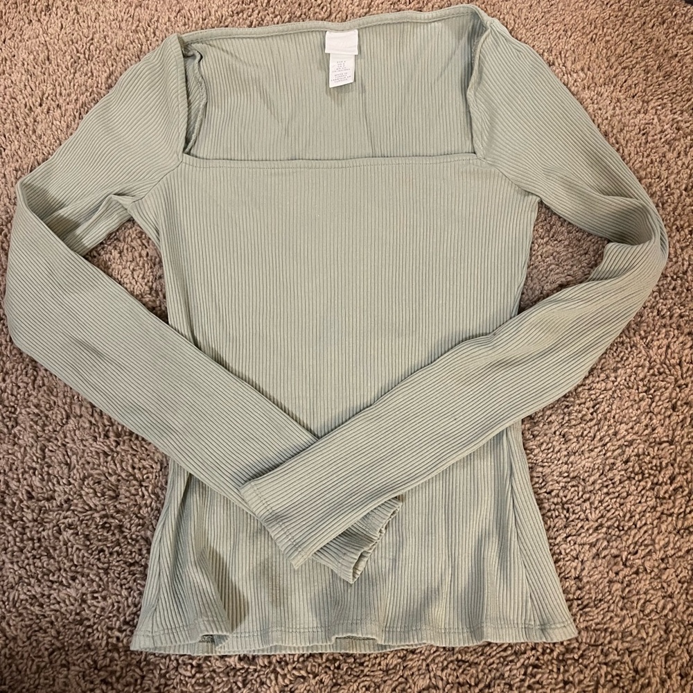 H&M Ribbed Long Sleeve Top